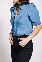 KMJ James Denim Pouf Blouse