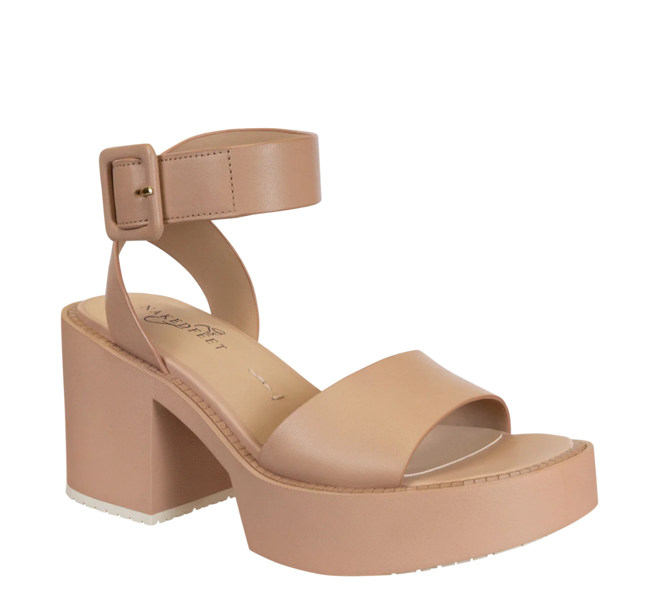 NAKED FEET Iconoclast Rosette Heeled Sandals