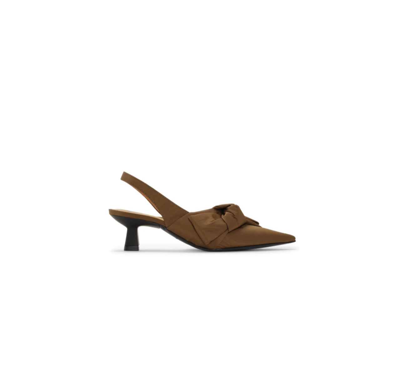 GANNI Soft Bow Slingback Pumps - Chicory Coffee