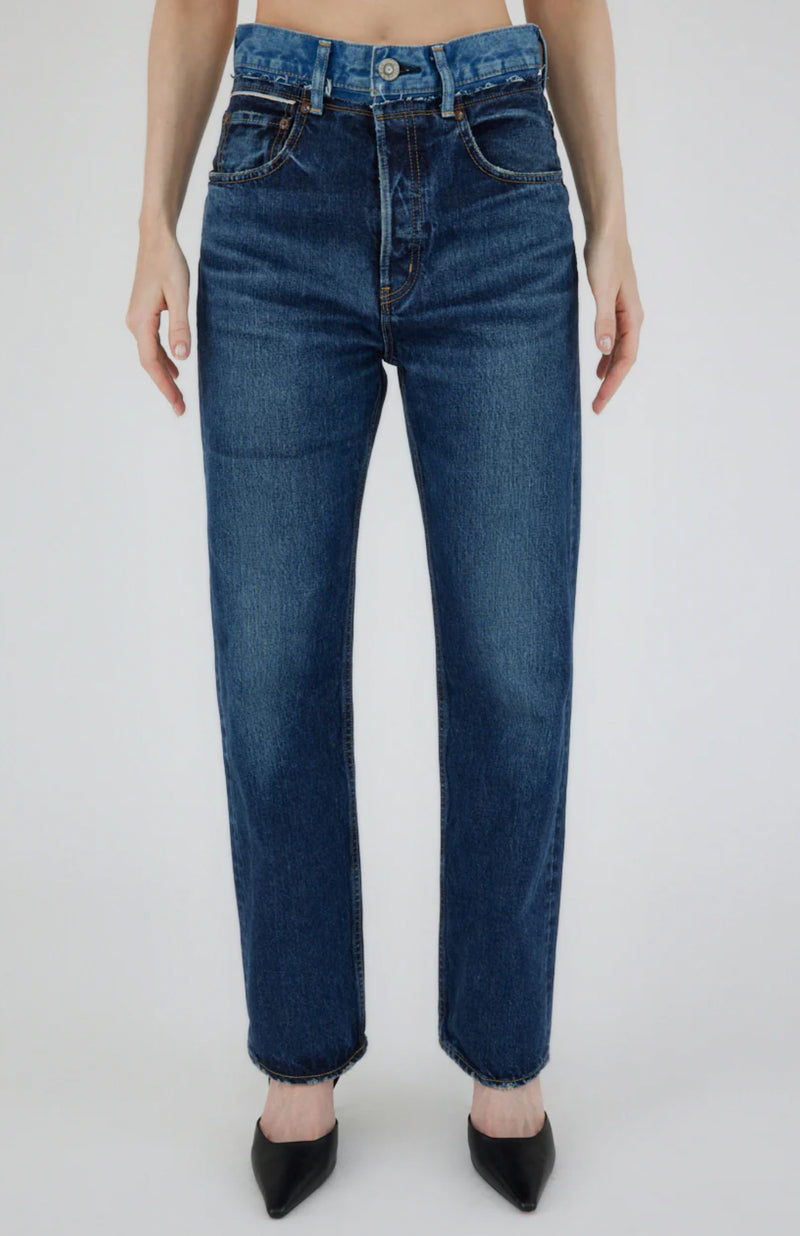 Moussy Vintage Boulder Wide Straight - Dark Blue