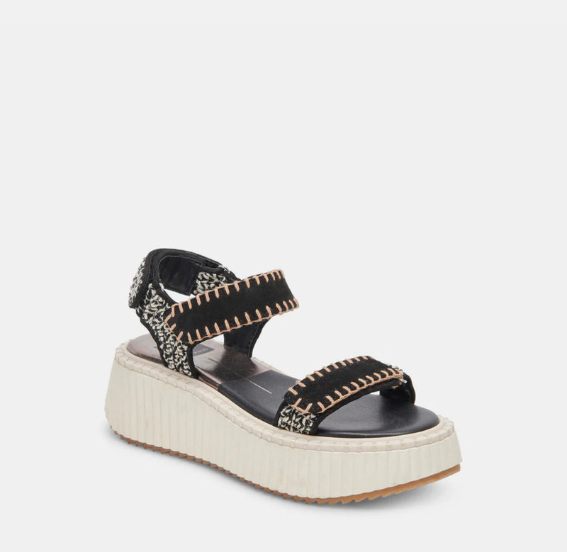 Dolce Vita Debra Sandals -  Black/White Nubuck