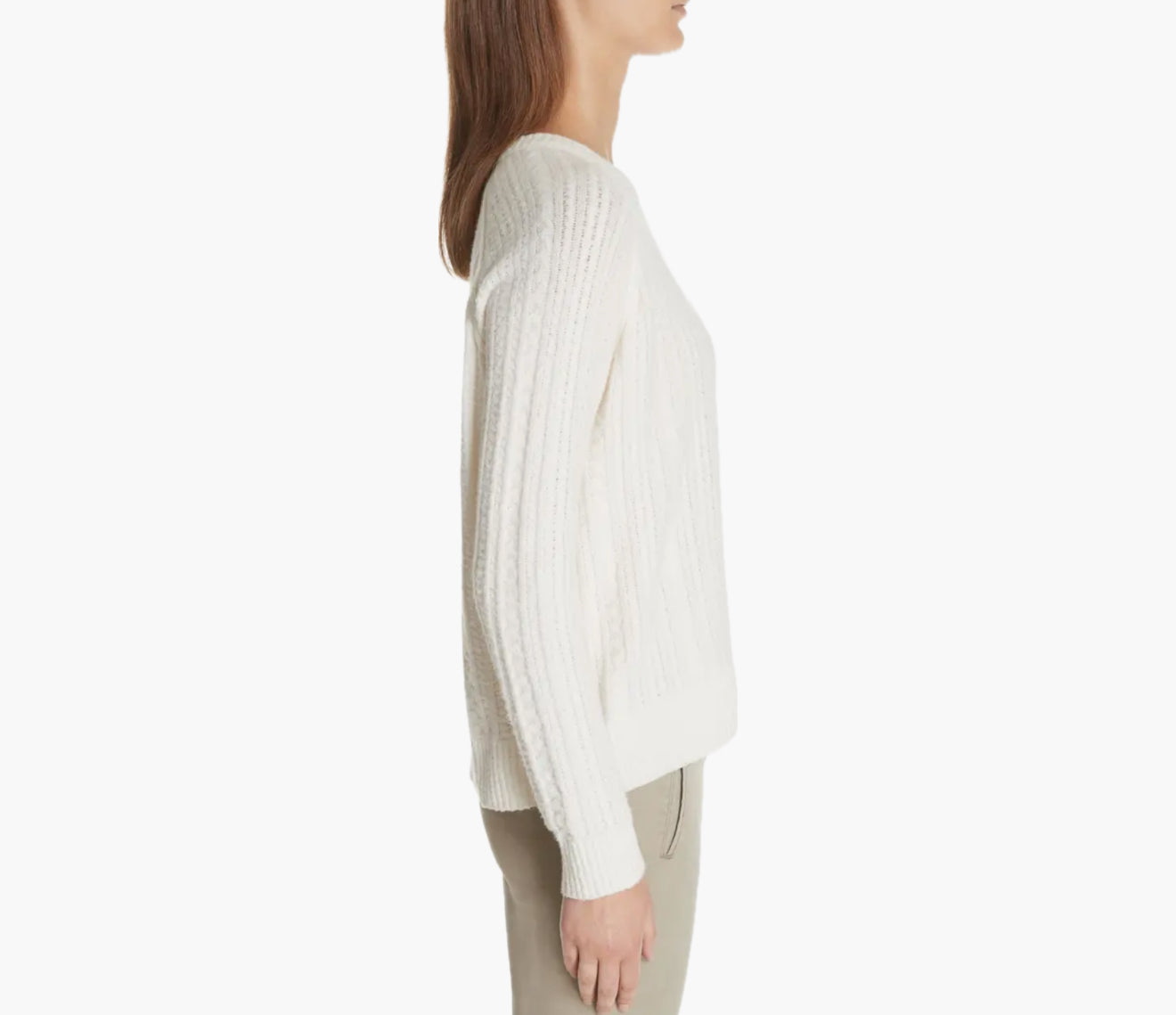 ATM Cabled Crewneck Sweater - Ivory