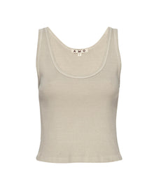 AMO Crop Rib Tank - Oatmilk