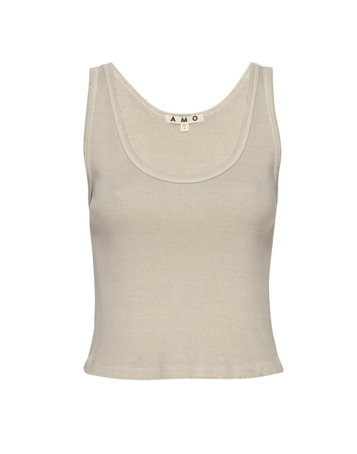 AMO Crop Rib Tank - Oatmilk