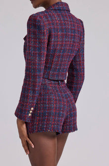 Generation Love Norah Tweed Blazer - Navy/Merlot