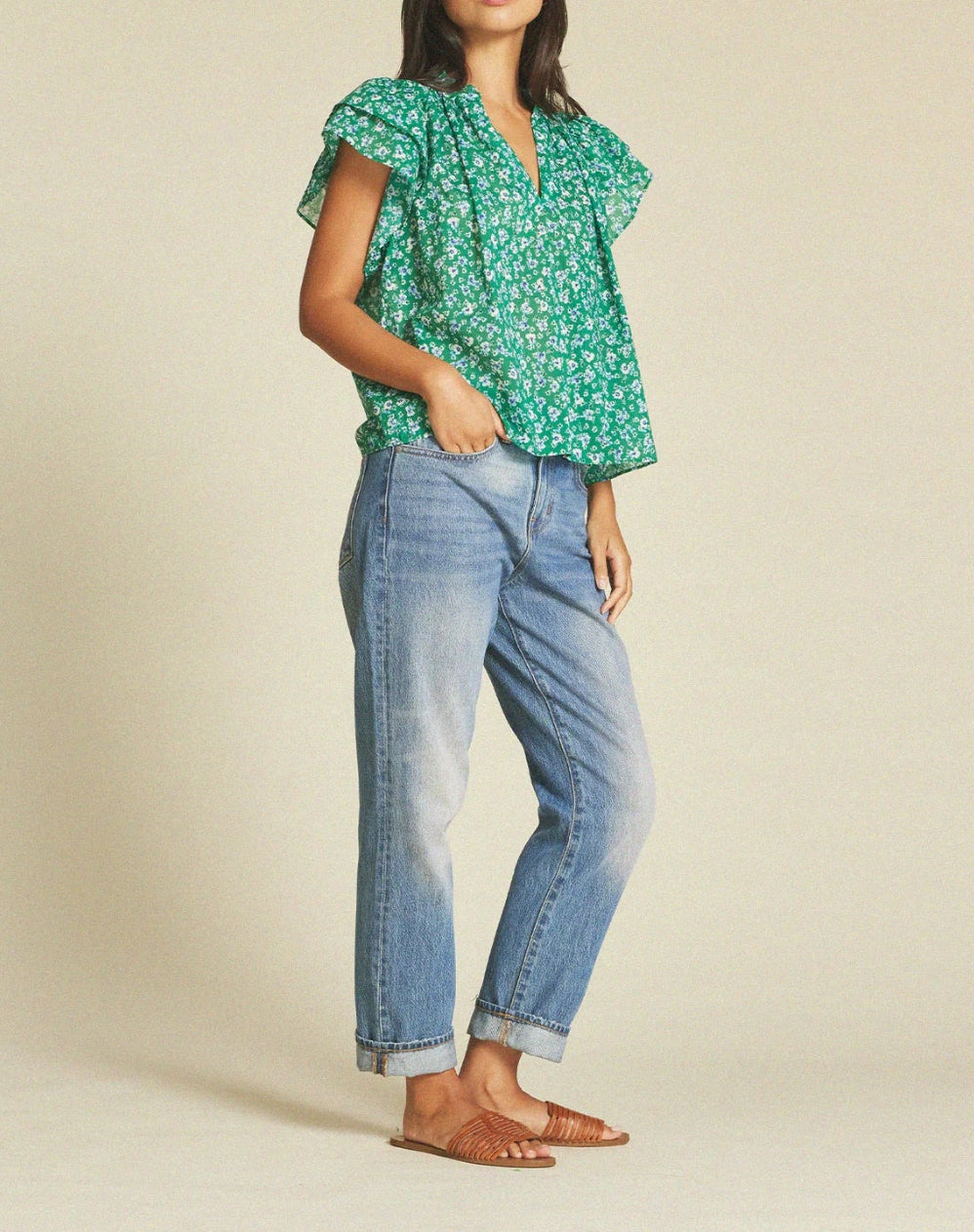 Trovata Clover Blouse - Spirulina Flower