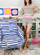 Kerri Rosenthal The Velo Shorty - Messy Stripe Multi