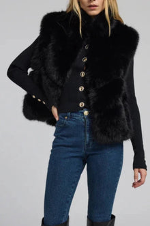 Generation Love Rosario Faux Fur Vest - Black