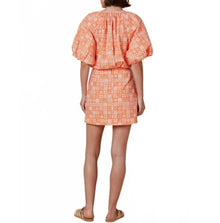 OLIVIA by livro Freda Top - Orange Checkerboard
