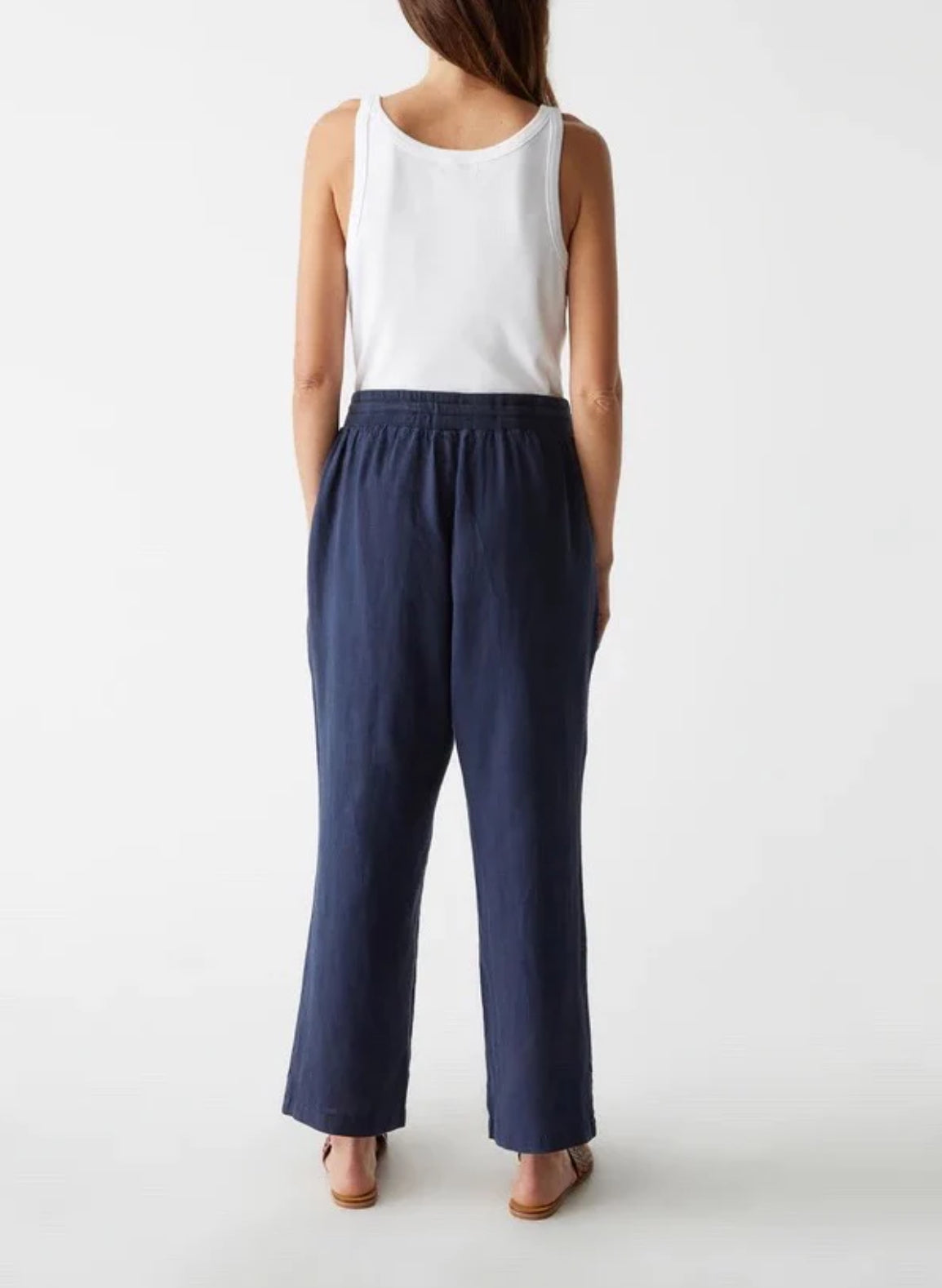 Michael Stars Nolan Linen Drawstring Pants - Nocturnal