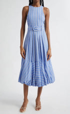 Cinq à Sept Hailey Directional Stripe Dress - Blue Hydrangea