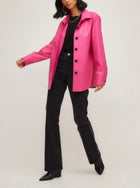Fifteen Twenty City Faux Leather Jacket - Hot Pink