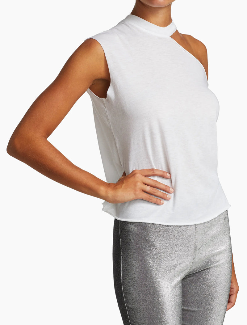 RtA Axel Cutout Cotton & Cashmere T-Shirt- White