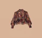 Farm Rio Black Hearts Ikat Blouse