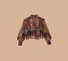 Farm Rio Black Hearts Ikat Blouse