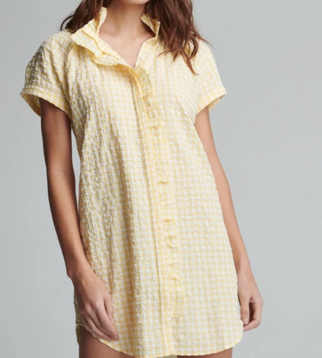 sundays Monroe Dress - White/Yellow Gingham