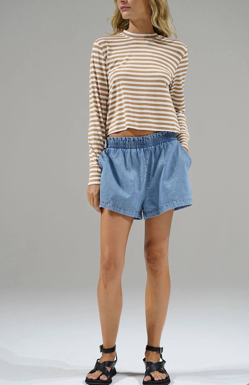 LNA Jo Chambray Short - Faded Blue