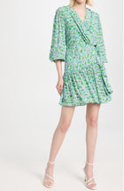 Shoshanna Nicola Floral-Print Ruffle Mini Dress - Spring Green Multi