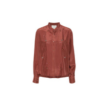 forte_forte Silk Habotai Grandfather Shirt with Crystals - Cacao
