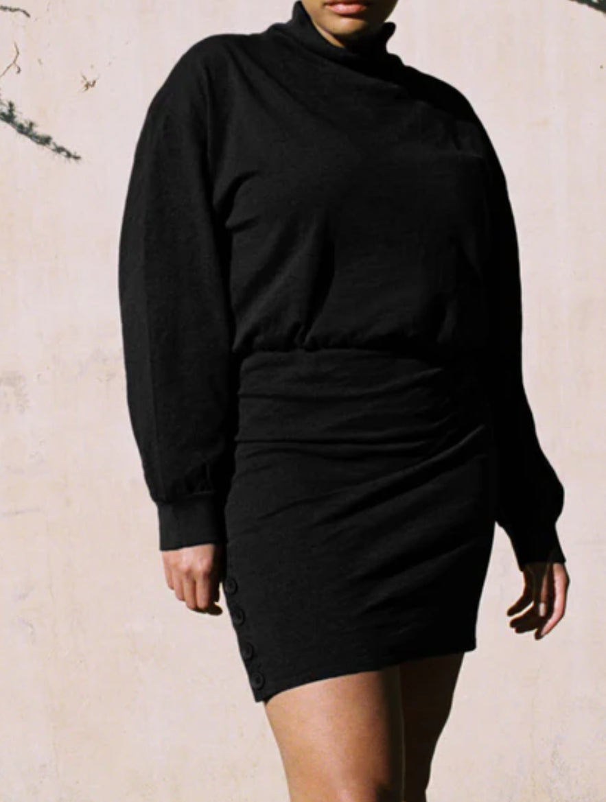 Nation Ltd Lisa Mock Neck Dress - Jet Black