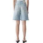 Closed Staight Leg Shorts - Mid Blue