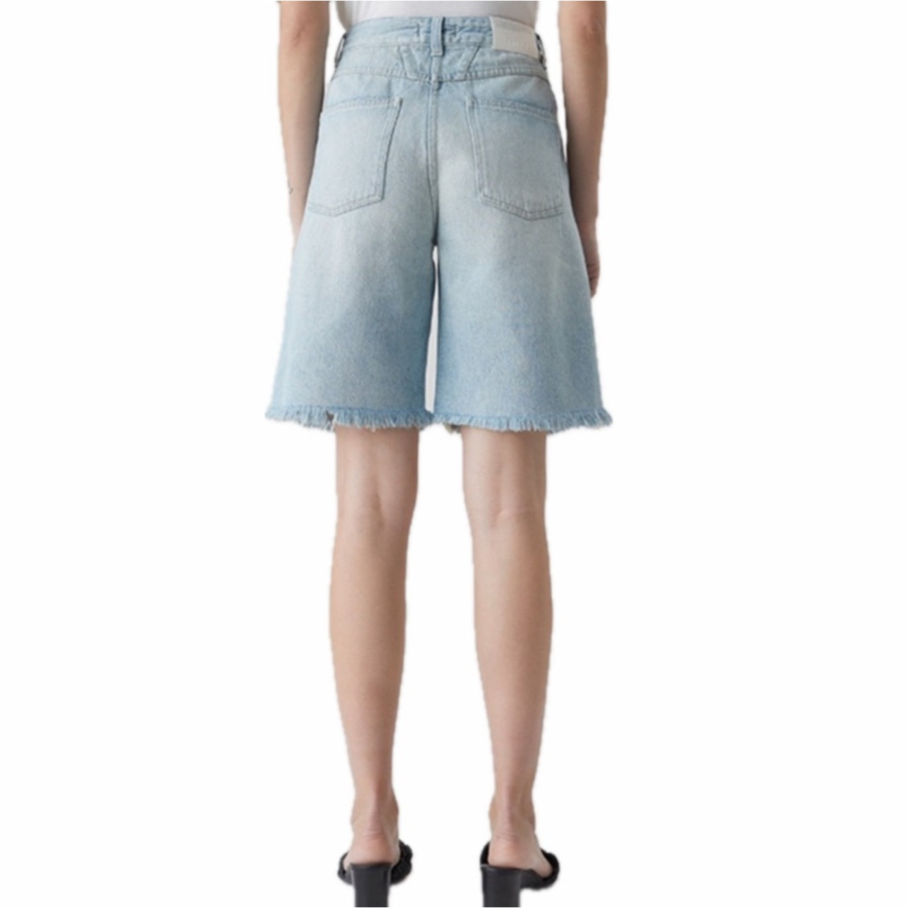 Closed Staight Leg Shorts - Mid Blue
