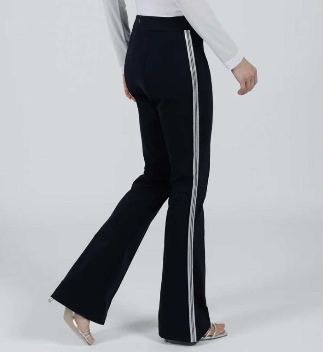 Hilton Hollis Miracle Stretch Pant With Stripe - Midnight/Silver