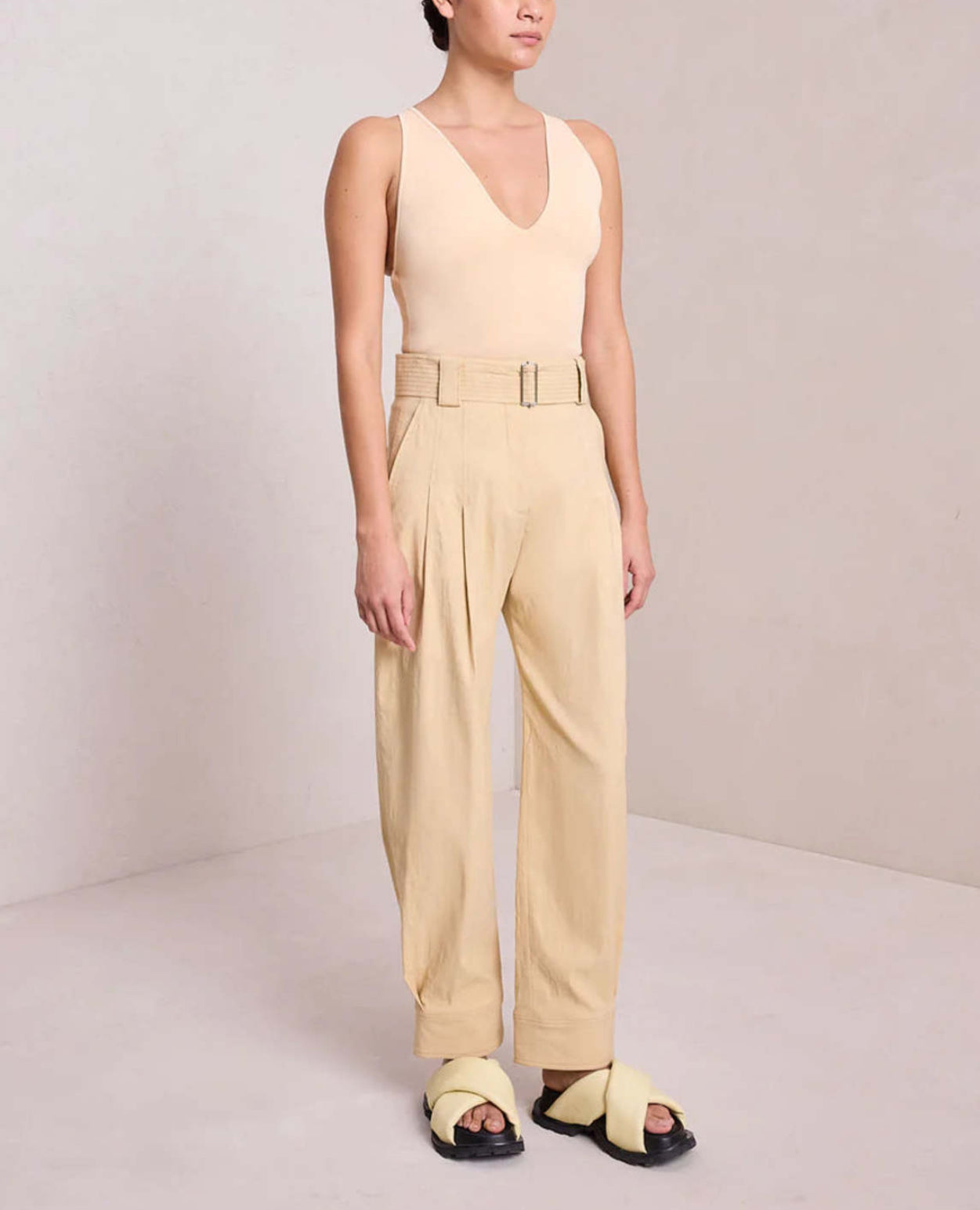 A.L.C. Vera Plunging Bodysuit - Straw