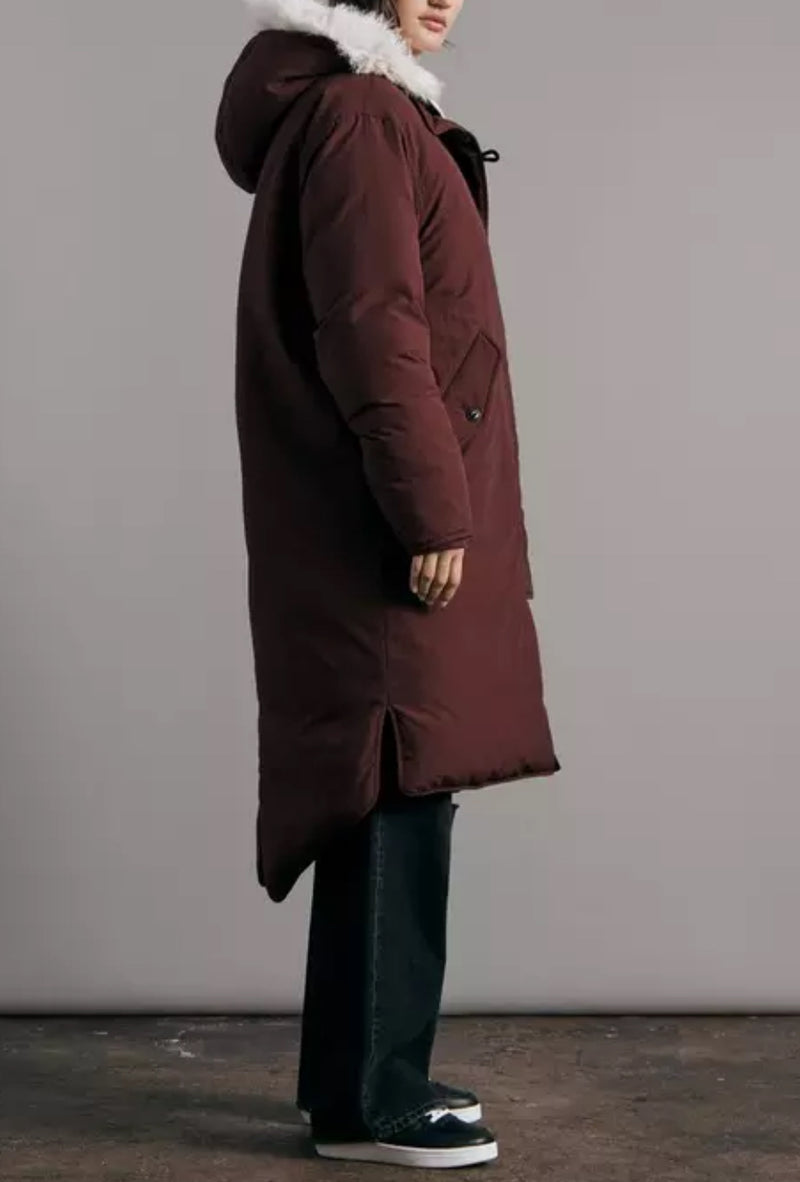 rag & bone Rae Nylon Puffer Coat - Deep Purple