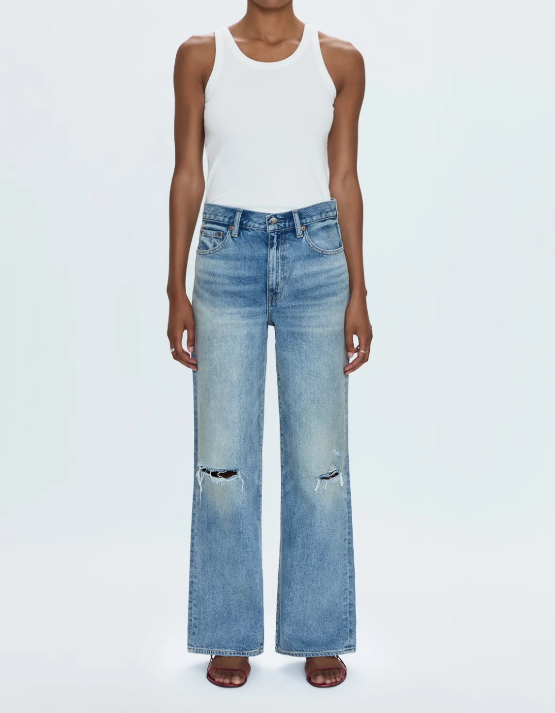 Pistola Hendrix High Rise Baggy Jean - Apprentice Distresse