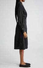 Proenza Schouler Olympia Long Sleeve Washed Habotai Shirtdress