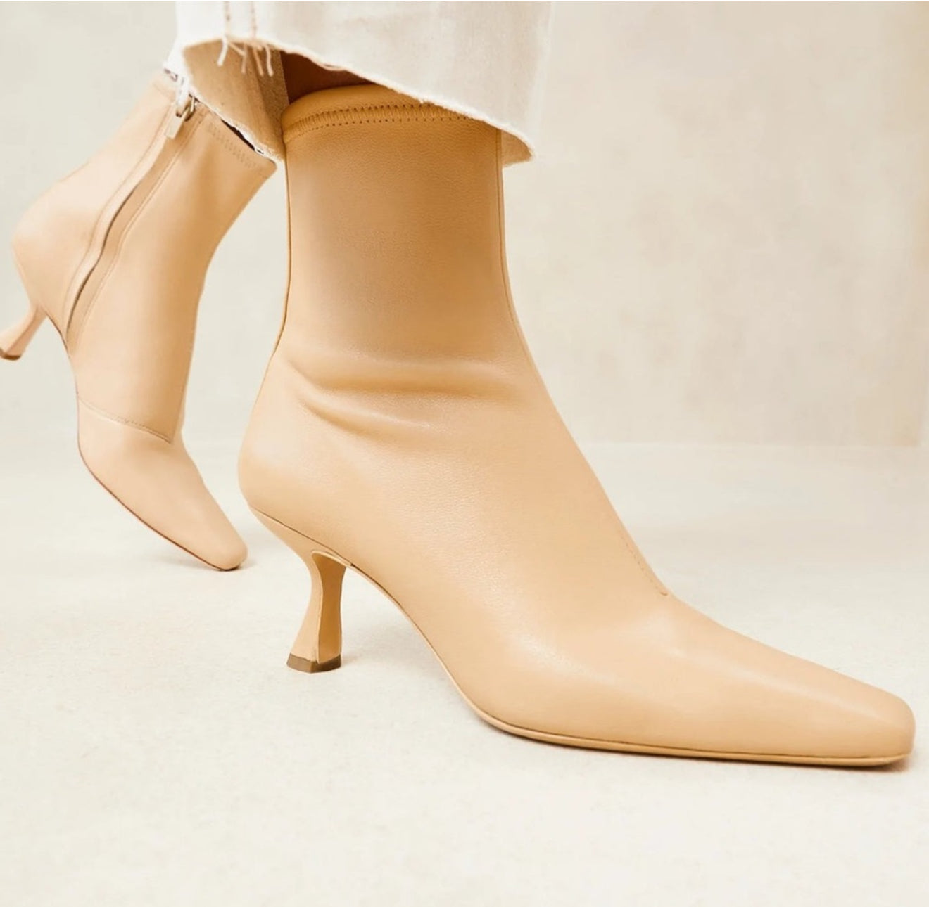 Loeffler Randall Thandy Curved Boot - Bisque