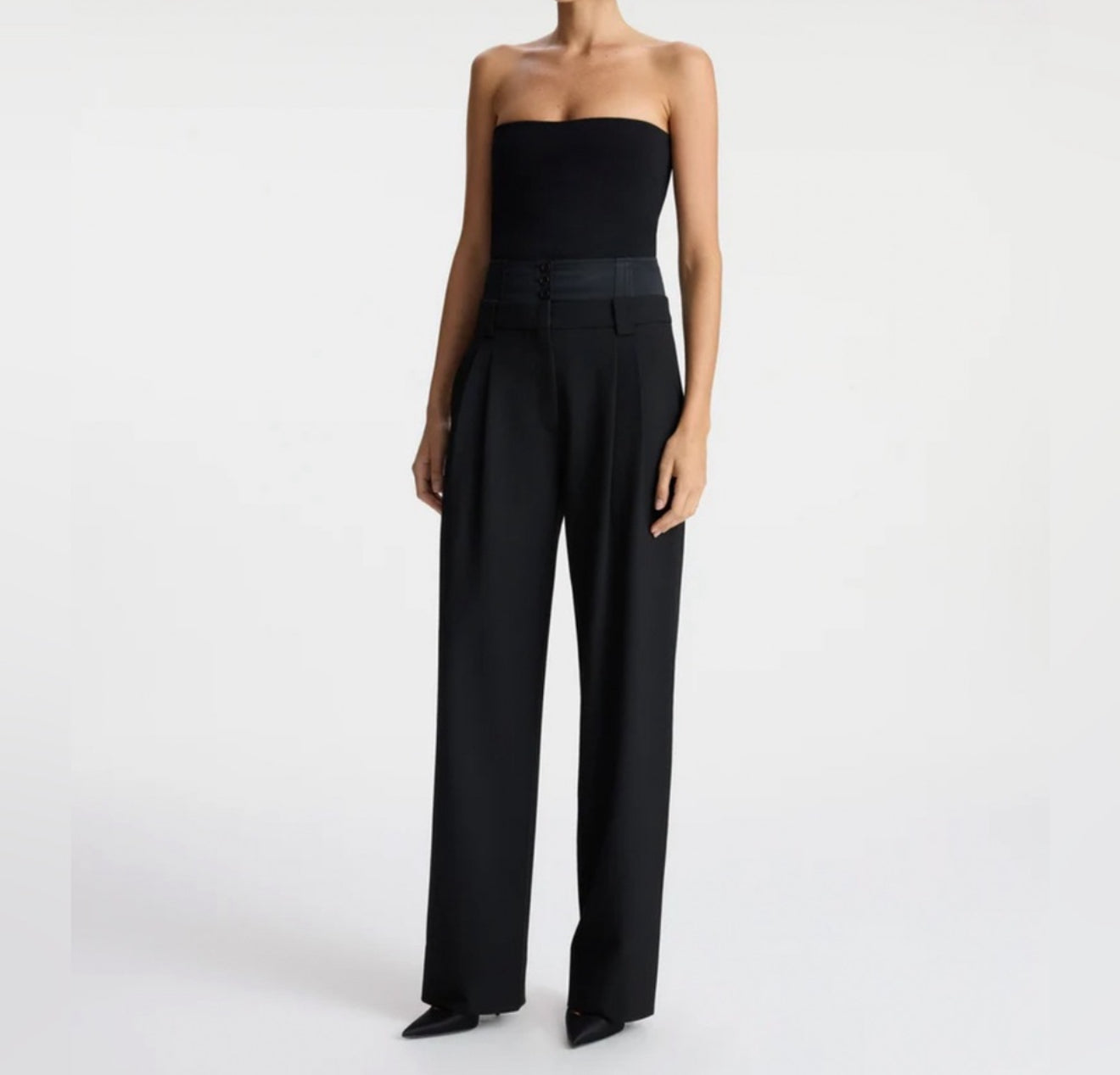 A.L.C Brady Satin Contrast Pant - Black