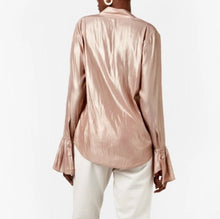 AS byDF Britt Ruffle Cuff Satin Blouse