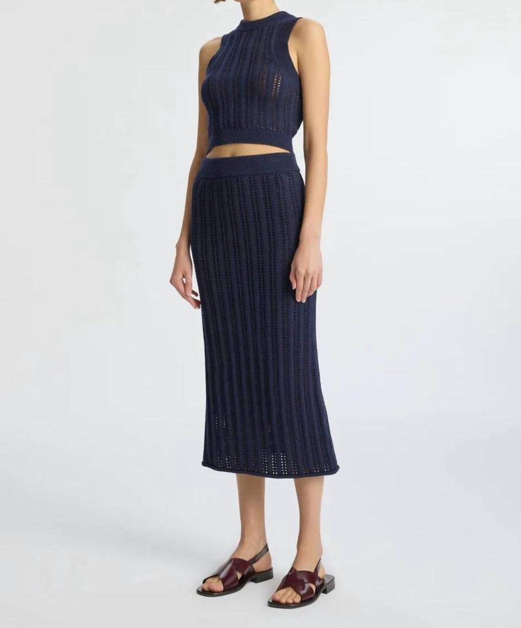 A.L.C. Jade Crochet Tank - Navy