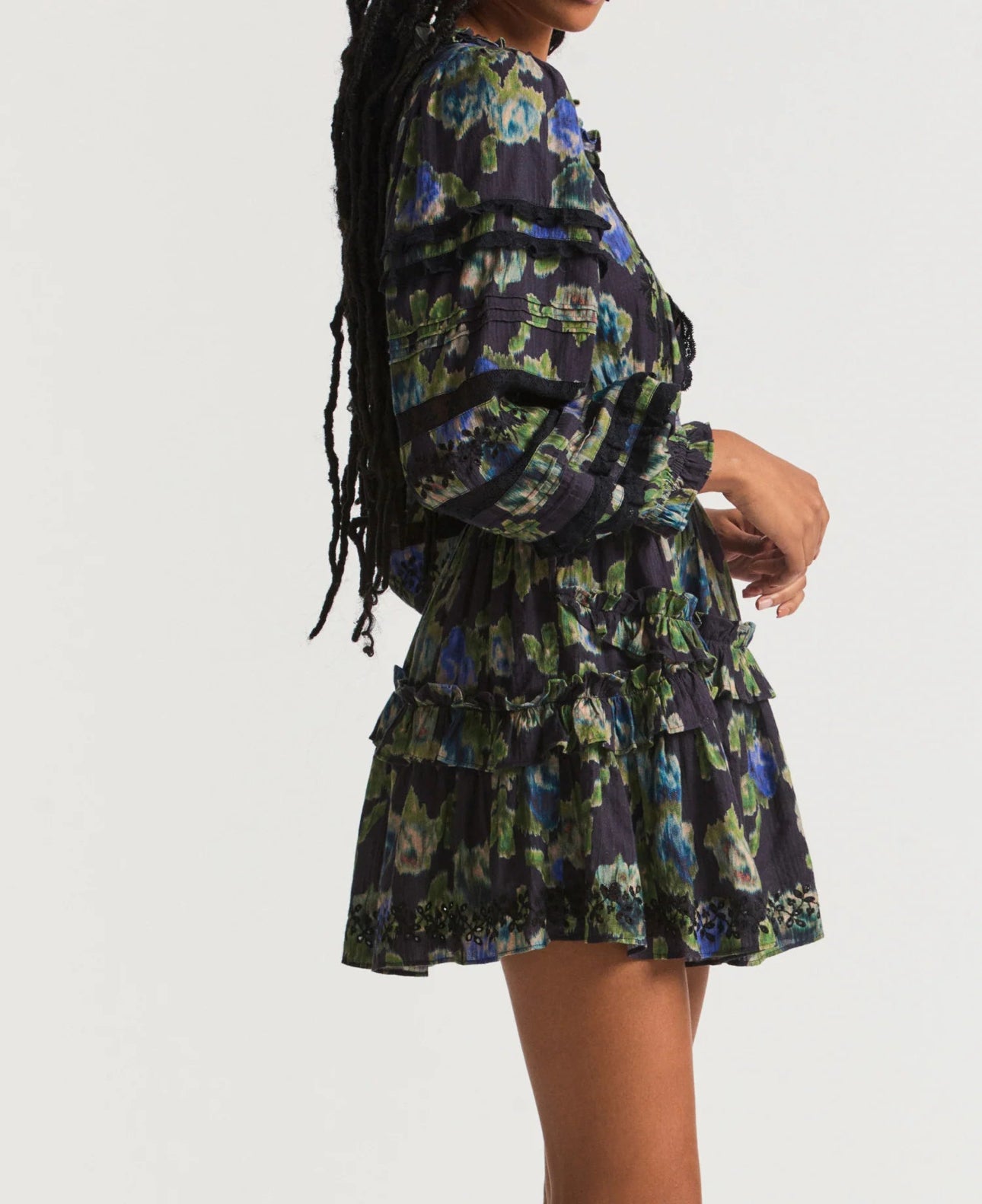 LoveShackFancy Clarkie Dress - Deep Blue Trace