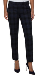 Liverpool Los Angeles Kelsey Knit Trouser - Black Dark Slate Tartan Plaid