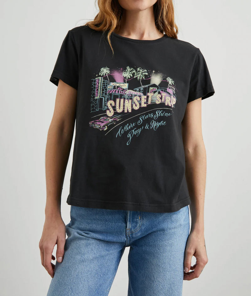 Rails The Classic Crew T-Shirt - Sunset Strip Washed Black