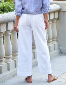 Frank & Eileen Wexford Wide-Leg Linen Pant - White