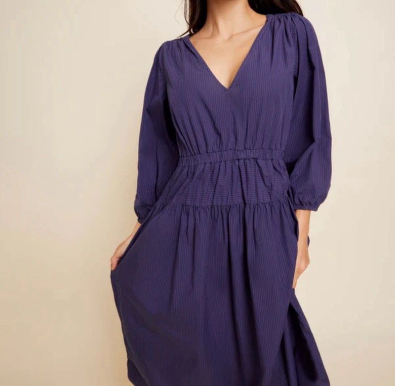 Nation Ltd Graciela Gathered Dress - Shadow Stripe
