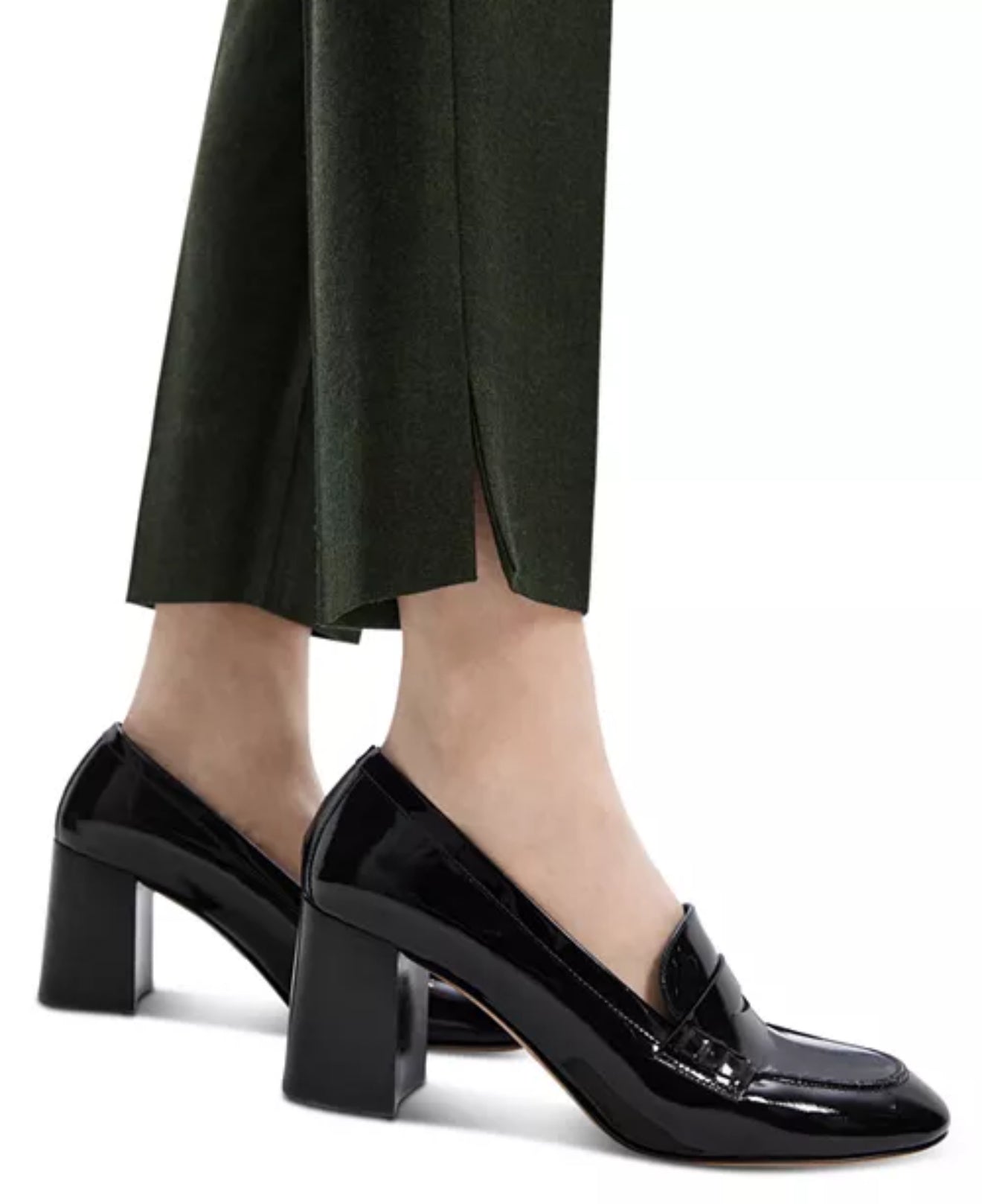 Theory Wool Tapered Pants - Hunter Green Melange