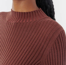 ATM Mock Neck Silk & Cotton Sweater - Chocolate