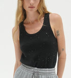 LNA Audra Sparkle Sweater Tank - Black