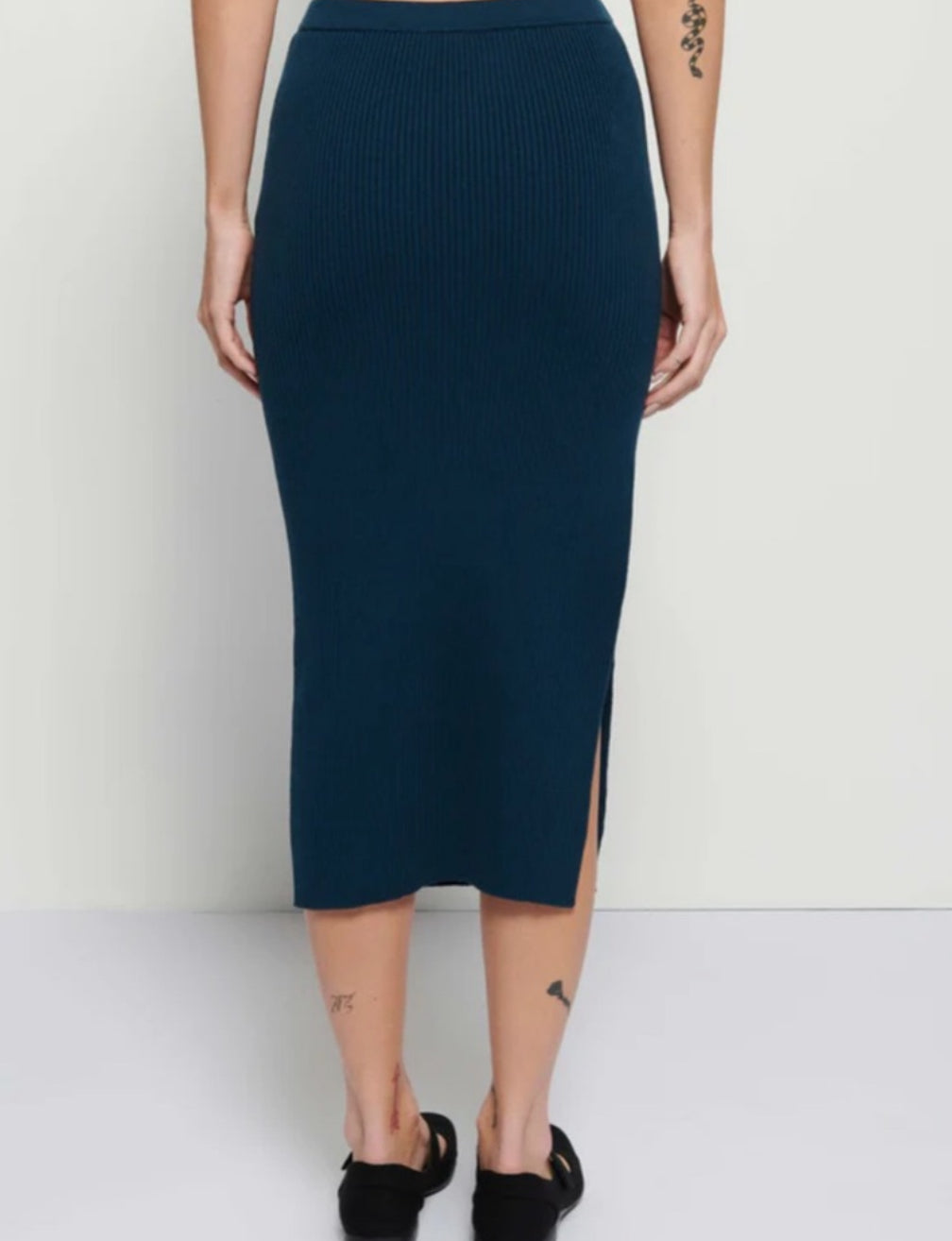 Nation Ltd Zio Skirt With Side Slit - Azure