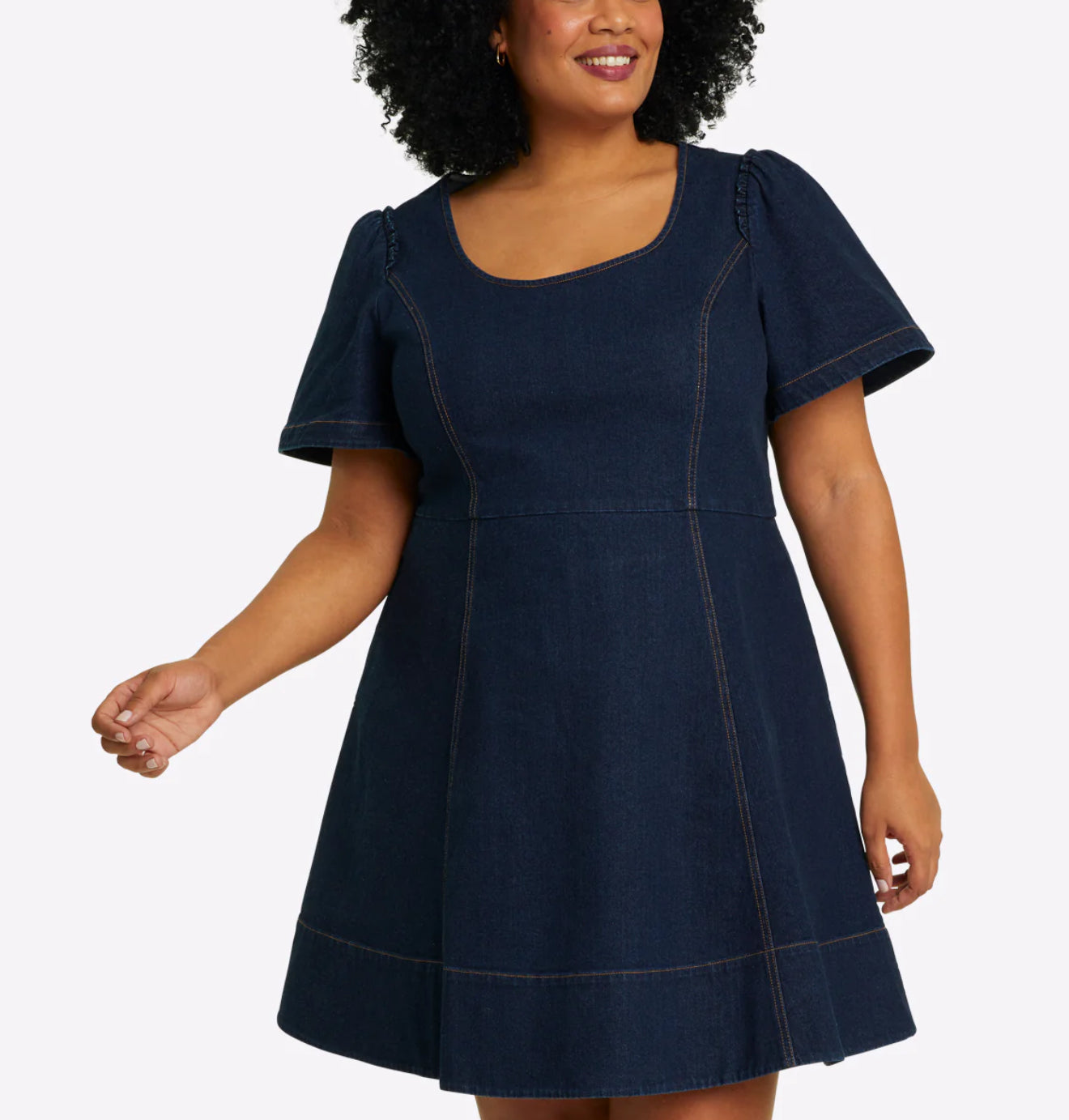Draper James Faith Love Circle Dress - Dark Wash