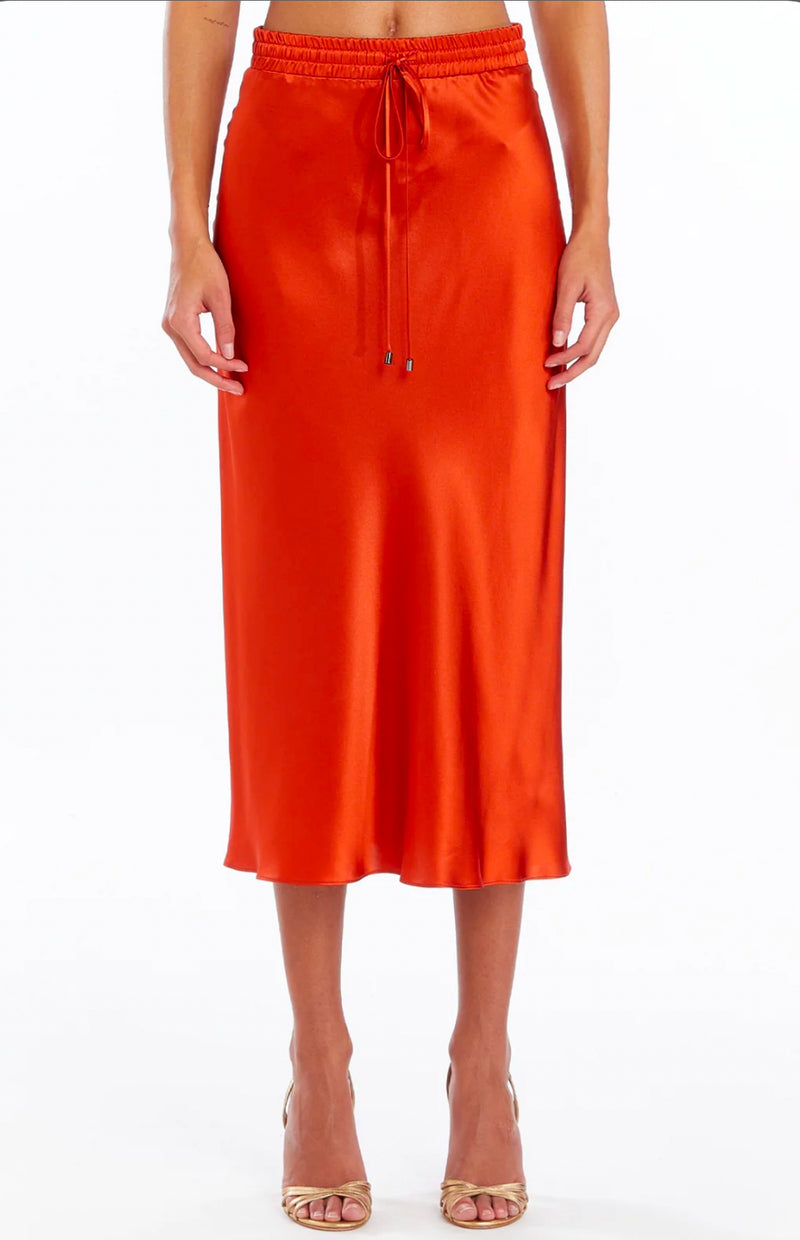 Amanda Uprichard Espy Silk Skirt - Rhubarb