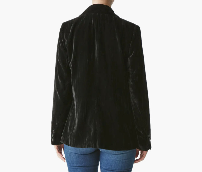 Michael Stars Darby Crushed Velvet Blazer - Black