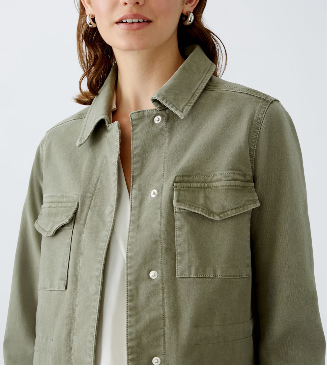Oui Faux Field Jacket - Dusty Olive