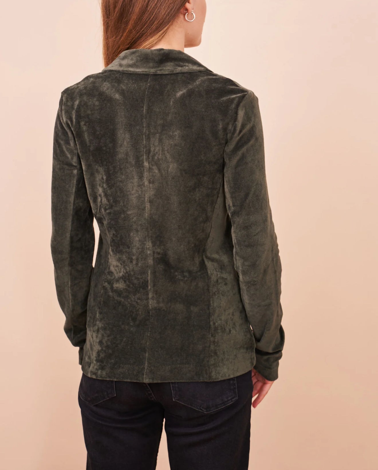 Majestic Filatures Velour One Button Blazer - Forest