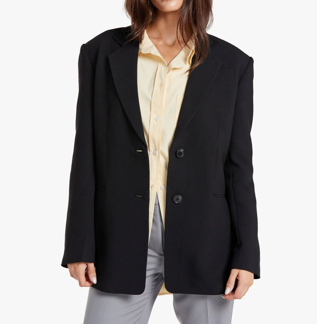 Shona Joy Irena Oversized Tailored Blazer - Black